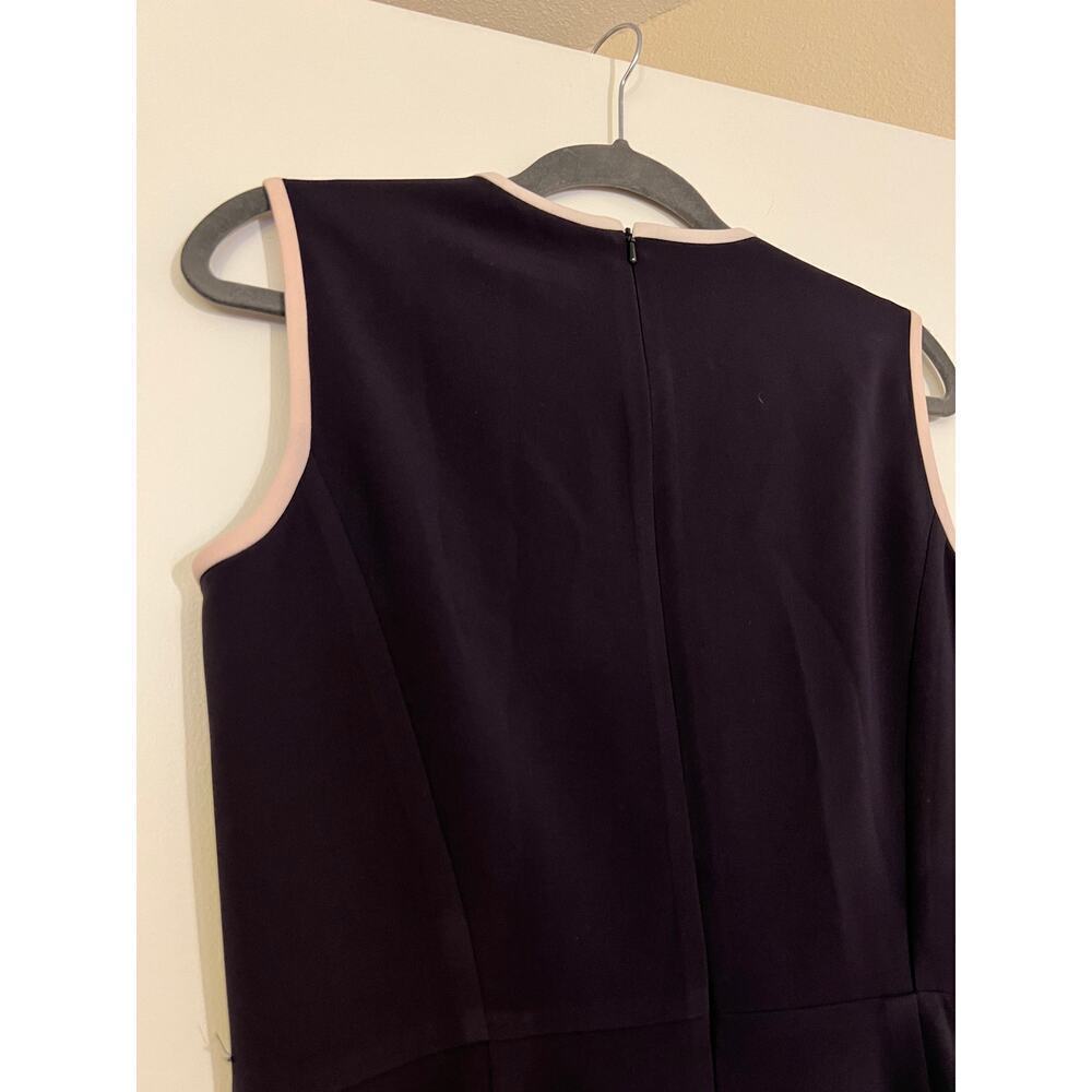 MAX MARA Navy Pink Ivory Sheath Farad Crepe Dress 8 - Picture 10 of 10